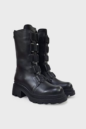 بوت / نیم بوت مشکی زنانه چرم خالص Venüs - کد 884560913
