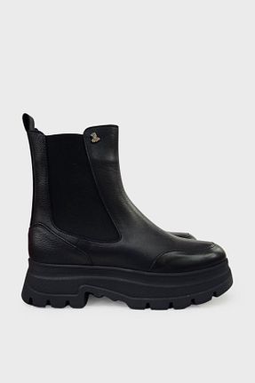 بوت / نیم بوت مشکی زنانه چرم خالص Venüs - کد 884560872