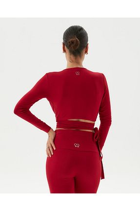بلوز زرشکی زنانه ساده Ayma Active - کد 362288699