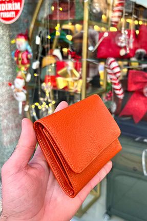 کیف پول نارنجی زنانه ابعاد کوچک CüzCan - کد 884406385