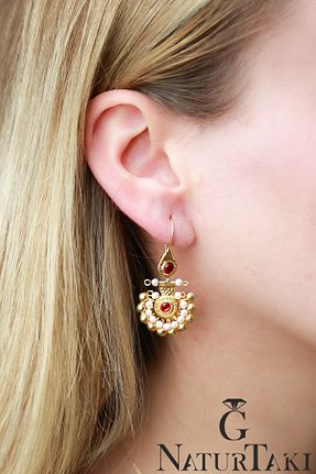 گوشواره نقره طلائی زنانه 925 عیار Naturtakı - کد 884633484