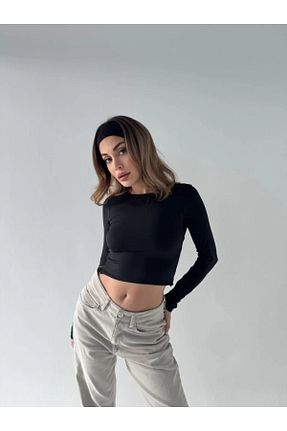 بلوز مشکی زنانه ساده miklow - کد 884649160