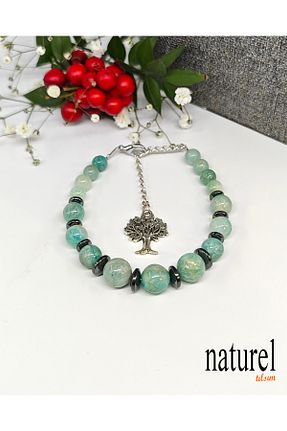 دستبند جواهر رنگی زنانه سنگ طبیعی Naturel Tılsım - کد 306654102