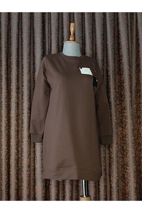تونیک حجاب قهوه ای زنانه ویسکون Esra - کد 881846023