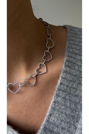 گردنبند نقره طوسی زنانه 925 عیار GÜLŞAH SEZER - کد 884690889