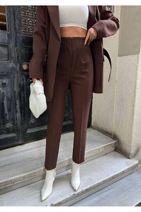 شلوار قهوه ای زنانه پارچه DELİ DOLU MODA - کد 884696290