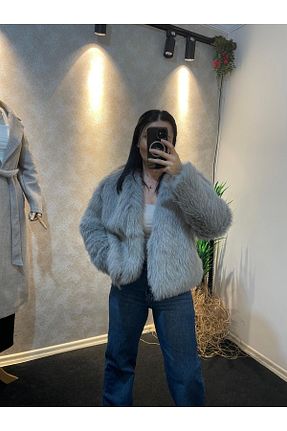 کت طوسی زنانه رگولار ÖZGEKEBENÇ - کد 884876612