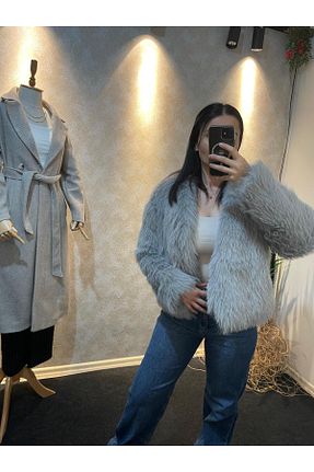 کت طوسی زنانه رگولار ÖZGEKEBENÇ - کد 884876612