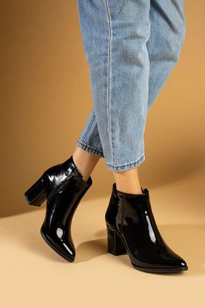 بوت / نیم بوت مشکی زنانه چرم مصنوعی Pembe Potin - کد 884714118