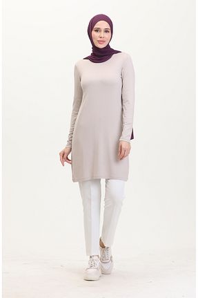 تونیک حجاب قهوه ای زنانه ویسکون sefamerve - کد 884846651