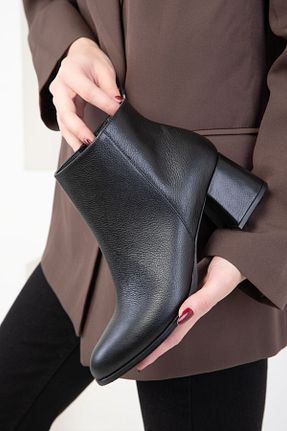 بوت / نیم بوت مشکی زنانه چرم خالص SOHO - کد 881721548