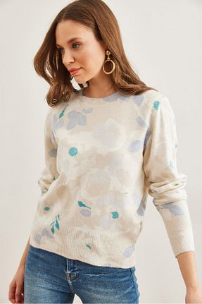 پلیور نباتی زنانه گلدار Olalook - کد 882226162