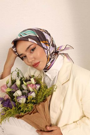 روسری قهوه ای İpek Tivil AdaSilkHouse - کد 794137043