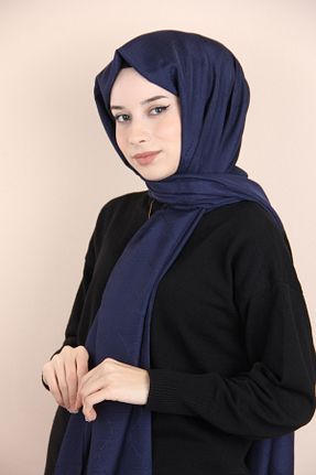 شال سرمه ای زنانه پنبه ای PİRAMİT - کد 825213694
