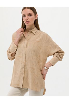 پیراهن بژ زنانه اورسایز Pierre Cardin - کد 832729609
