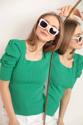 بلوز سبز زنانه ساده Genel Markalar - کد 701215016