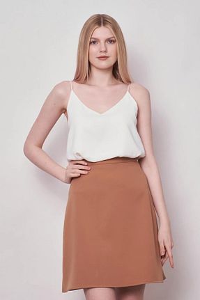 دامن قهوه ای زنانه پارچه Up Shop - کد 806365790