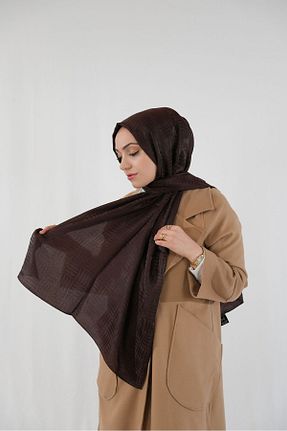 شال قهوه ای زنانه ابریشم MODA - کد 882324900