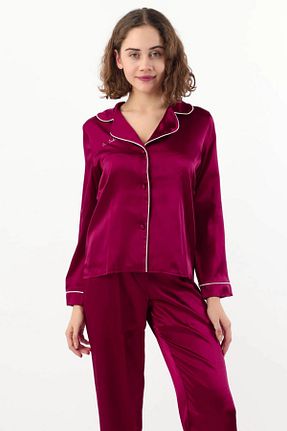 ست لباس راحتی زرشکی زنانه ساده VıoShıne - کد 871449881