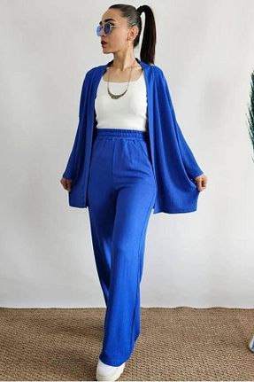 ست بالاتنه و پائین تنه سرمه ای زنانه بافتنی VıoShıne - کد 837359121