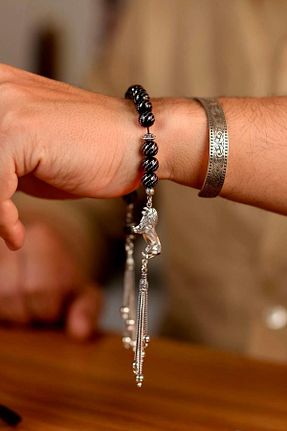 تسبیح مشکی سنگ اولتو dergah tesbih - کد 882382901