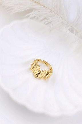 انگشتر استیل (فولاد) طلائی زنانه استیل (فولاد) Çlk Accessories - کد 735182076