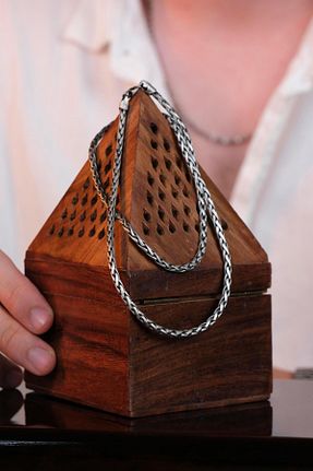 گردنبند نقره مردانه 925 عیار dergah tesbih - کد 897615690