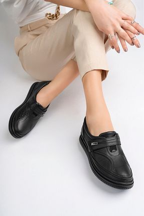 کفش کژوال مشکی زنانه چرم خالص Deripabuc - کد 870376029