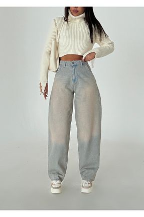 شلوار جین آبی زنانه پاچه گشاد Swet Shop Jeans - کد 882401369