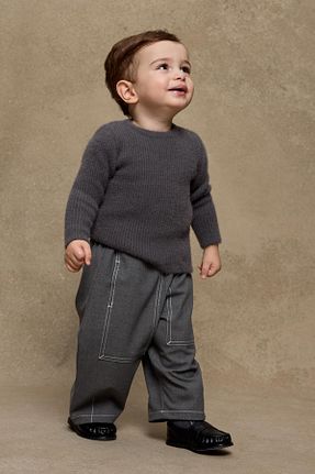 پلیور طوسی بچه گانه ساده Fahhar Kids - کد 882401196