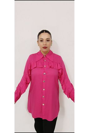 تونیک حجاب صورتی زنانه پنبه پلی استر AKŞEN GİYİM - کد 793869859