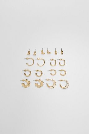 گوشواره جواهر طلائی Stradivarius - کد 882466869