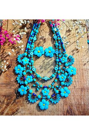 گوشواره جواهر فیروزه ای سنگ طبیعی MODA - کد 882465592