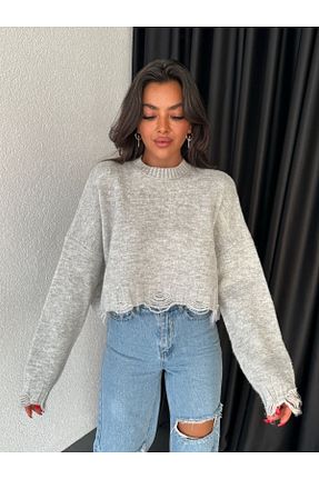 پلیور طوسی زنانه ساده Ekim Store - کد 882467522