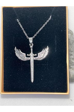 گردنبند استیل ( فولاد ) طوسی زنانه استیل ضد زنگ ZD JEWELRY - کد 882481017