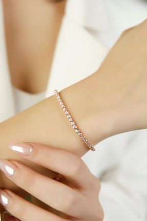 دستبند نقره صورتی زنانه 925 عیار SARIASLAN - کد 882487446