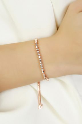 دستبند نقره صورتی زنانه 925 عیار SARIASLAN - کد 882487446