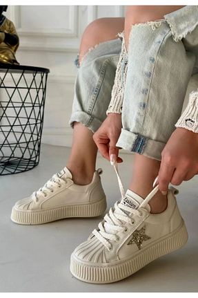 کفش پیاده روی بژ زنانه پارچه ای aleynashoes - کد 882489916