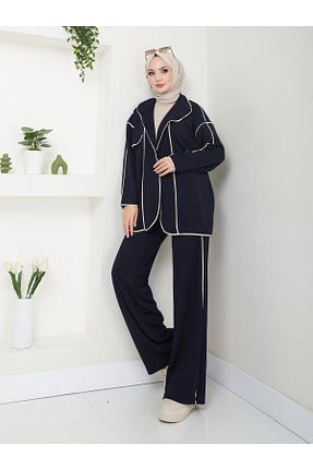 ست بالاتنه و پائین تنه حجاب سرمه ای زنانه Relaxed VOLT CLOTHİNG - کد 882522804