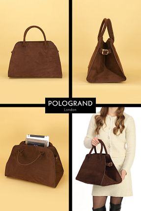 کیف دوشی قهوه ای زنانه جیر POLOGRAND London - کد 873303346