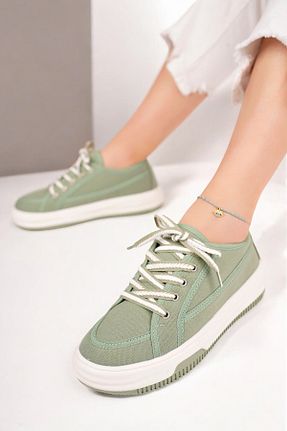 کفش اسنیکر سبز زنانه بند دار LANDSHOES - کد 882552827