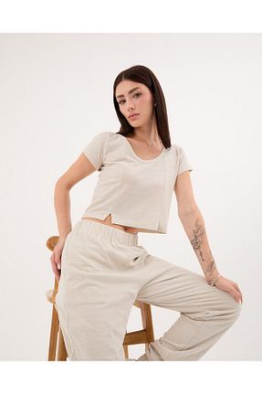 بلوز بژ زنانه ساده TopG - کد 882566841