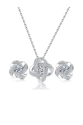 ست نقره زنانه زیرکن Brezza Lusso Jewelry - کد 33721773