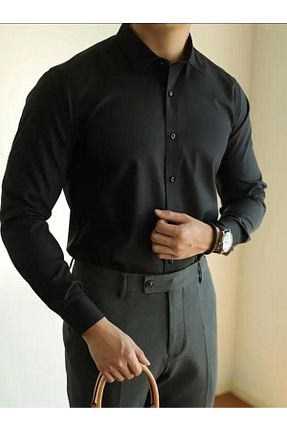 پیراهن مشکی مردانه اسلیم فیت fundays - کد 882573306