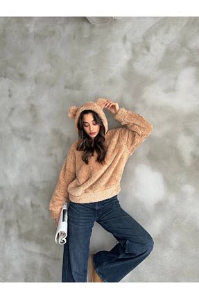 سوئیشرت بژ زنانه ساده DENOKMODA - کد 881131760