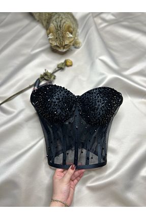 نیم تنه مشکی زنانه ساتن Metay Design - کد 882642071