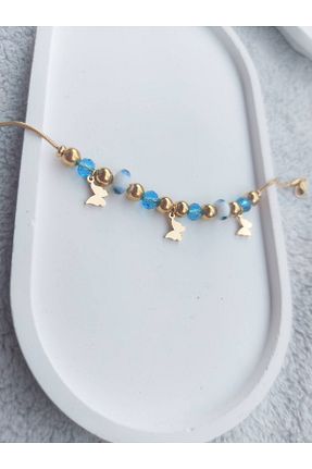دستبند استیل (فولاد) آبی زنانه استیل (فولاد) CA SHOPPİNG - کد 882647486