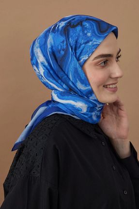 روسری آبی پنبه ای Modakaşmir - کد 882659003