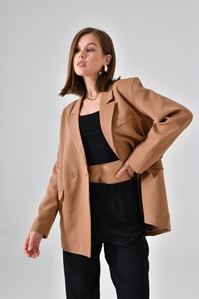 کت قهوه ای زنانه رگولار Saade - کد 770656790