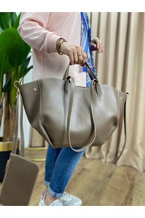 کیف دوشی بژ زنانه چرم مصنوعی H&D COLLECTİON - کد 882684838